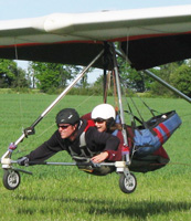 Dana hanggliding with Ryan 